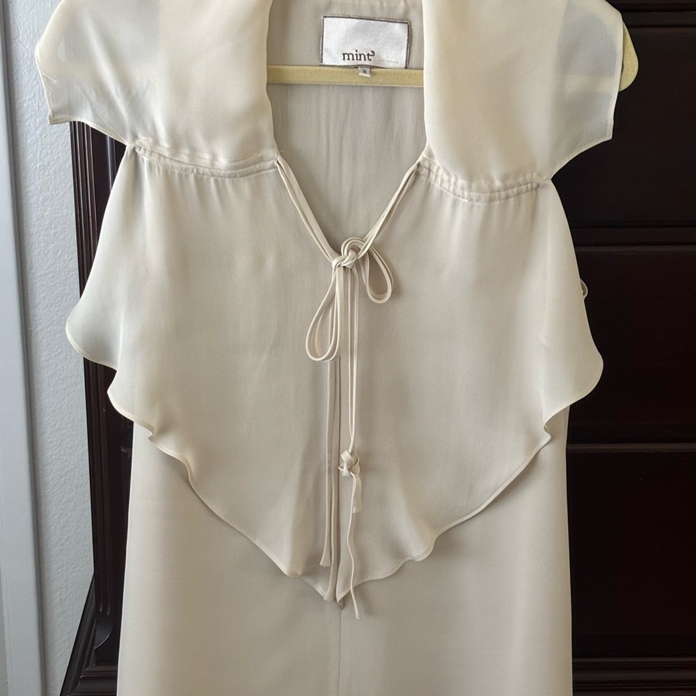 Mine Cream Tie-Front Top